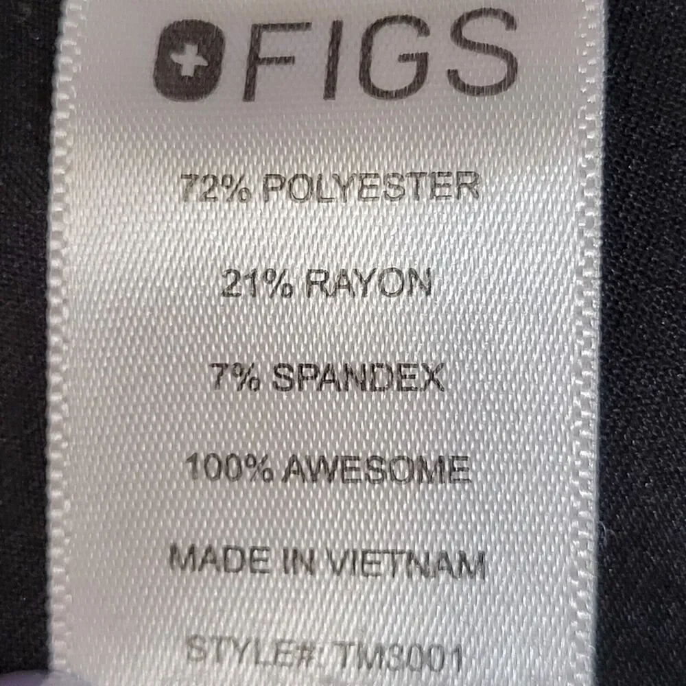Figs Mens Scrub Pants‎ Cairo Cargo Size XL Black Zip Closure 31